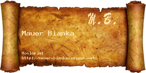 Mauer Bianka névjegykártya